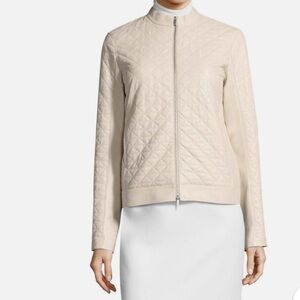 Brand New - Lafayette 148 New York Becks Quilted Leather Moto Jacket - size XL